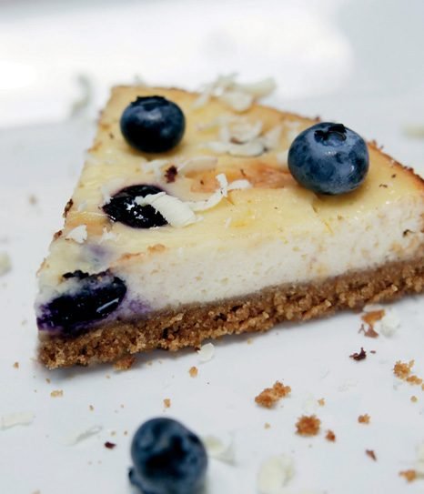 White Chocolate Cheesecake with Fresh Blueberries